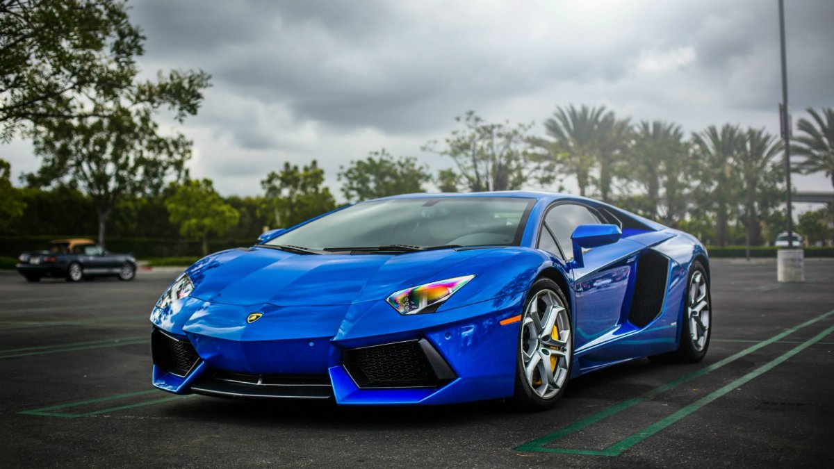 Синий Lamborghini (23 фото)