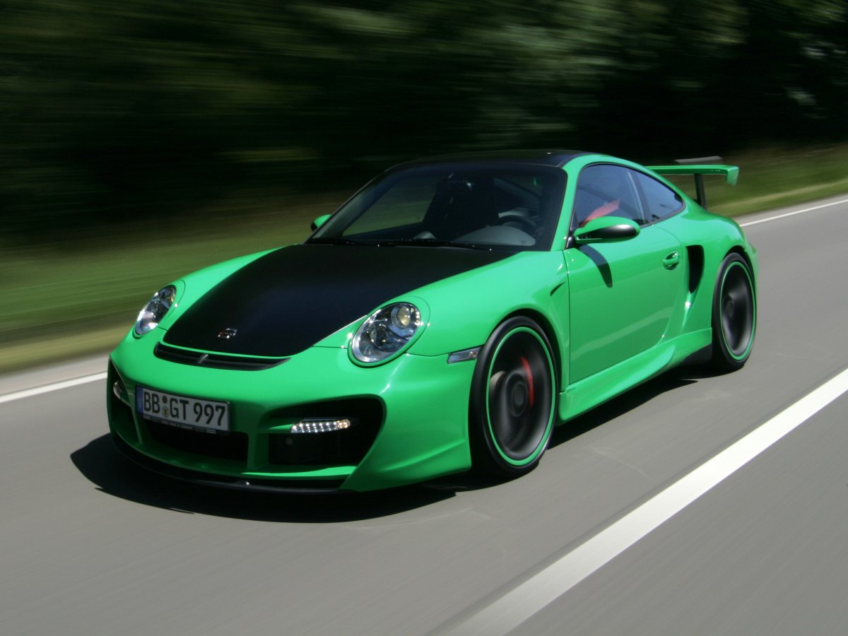 Зелёный Porsche (28 фото)