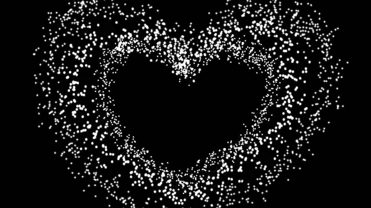 Белые сердечки на черном фоне (33 фото)