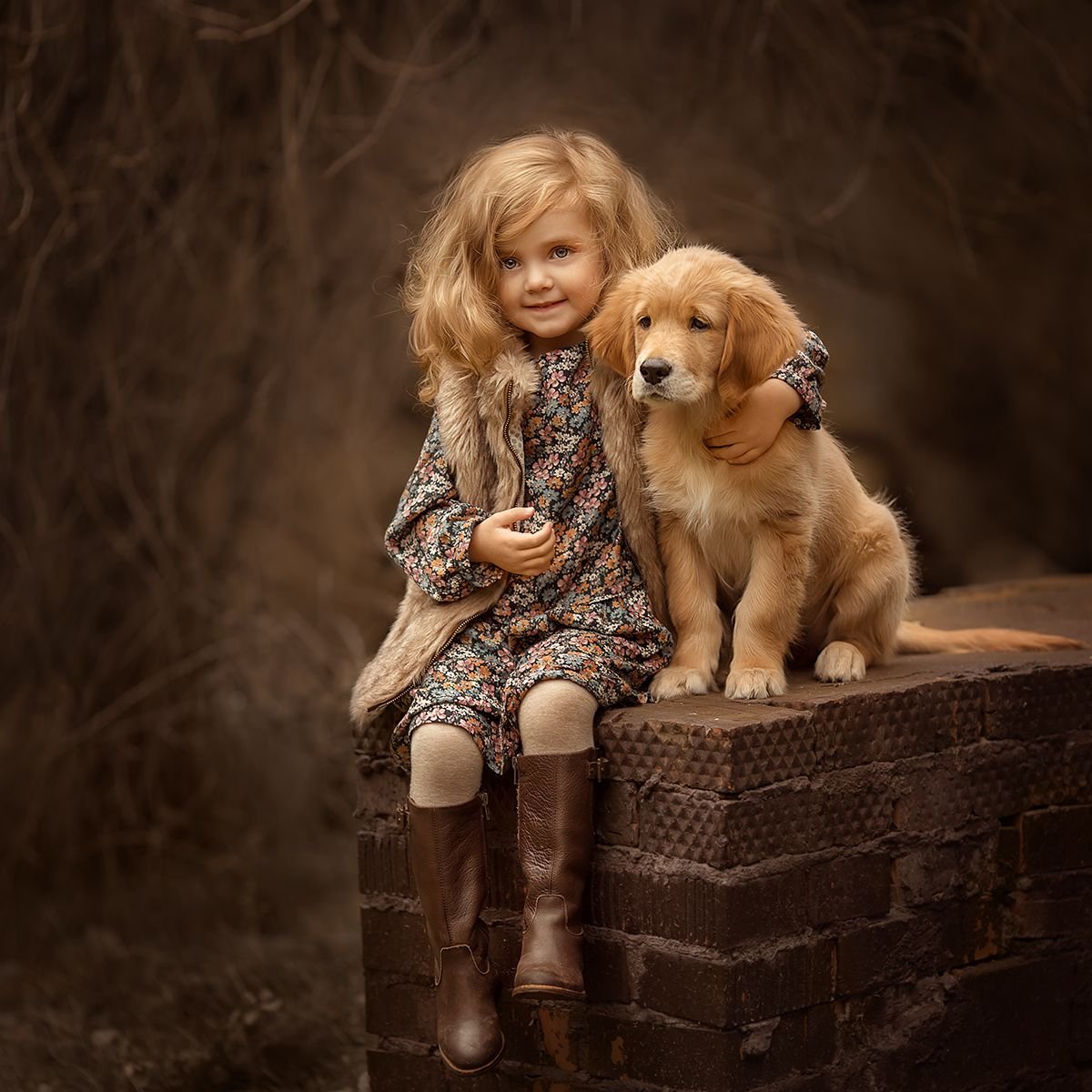 Девочка с собакой (59 фото)