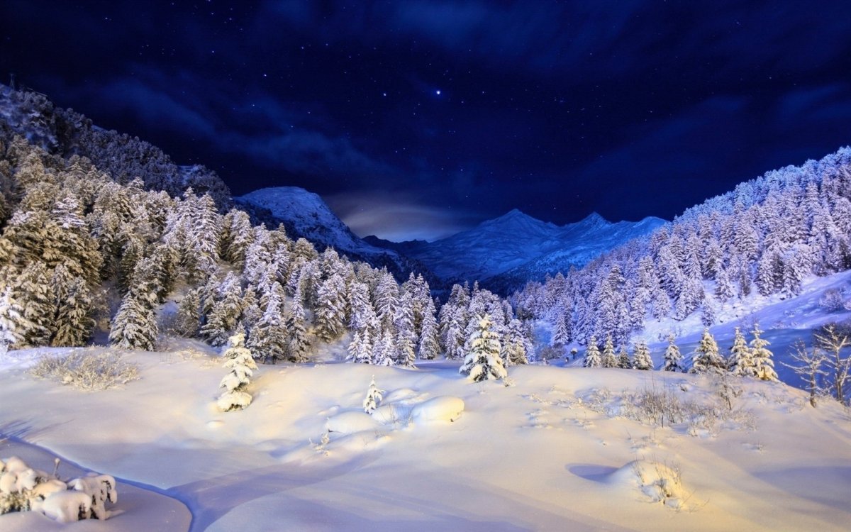 Снежный пейзаж (63 фото)