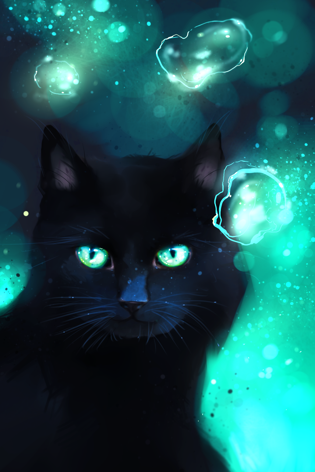 Черный кот арт (74 фото)