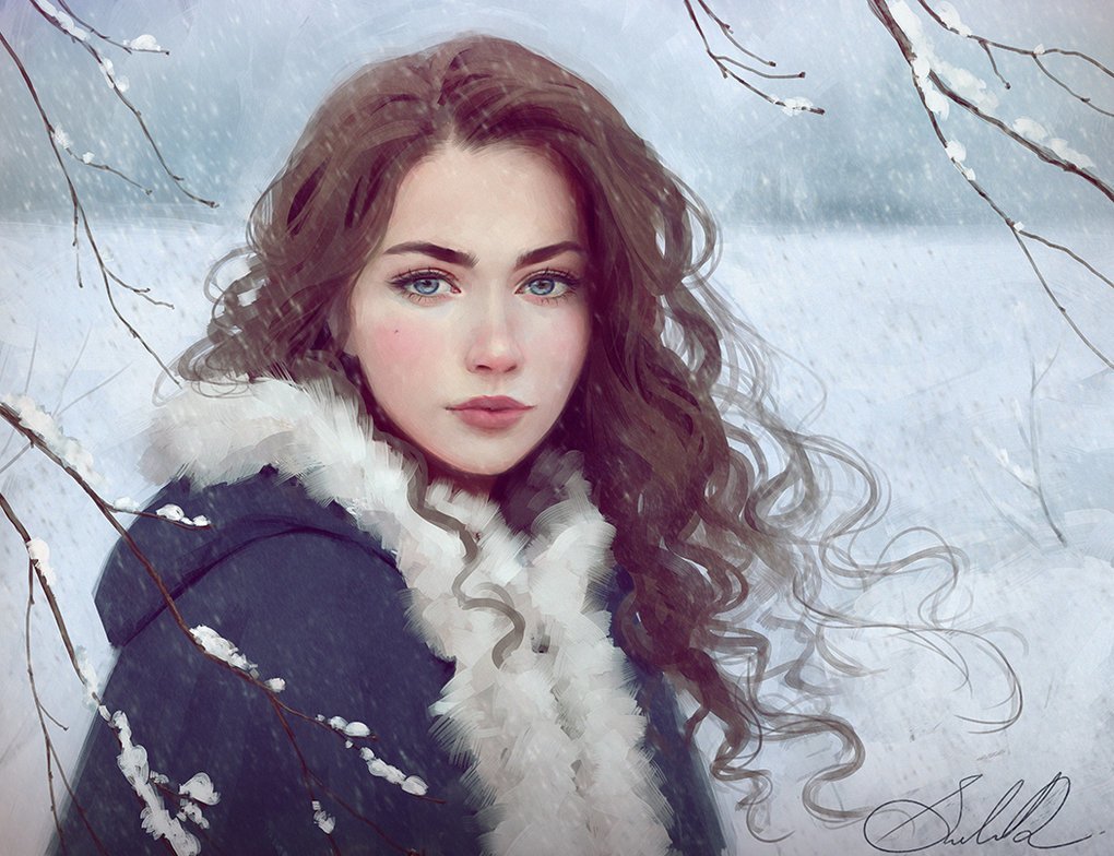 Девушка зима арт (48 фото)