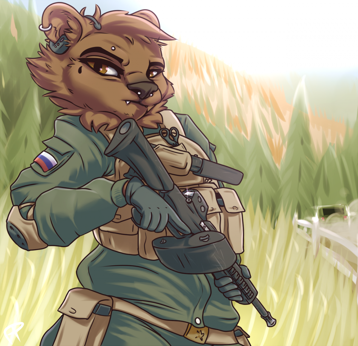 Furry officer. Фурри милитари арт.