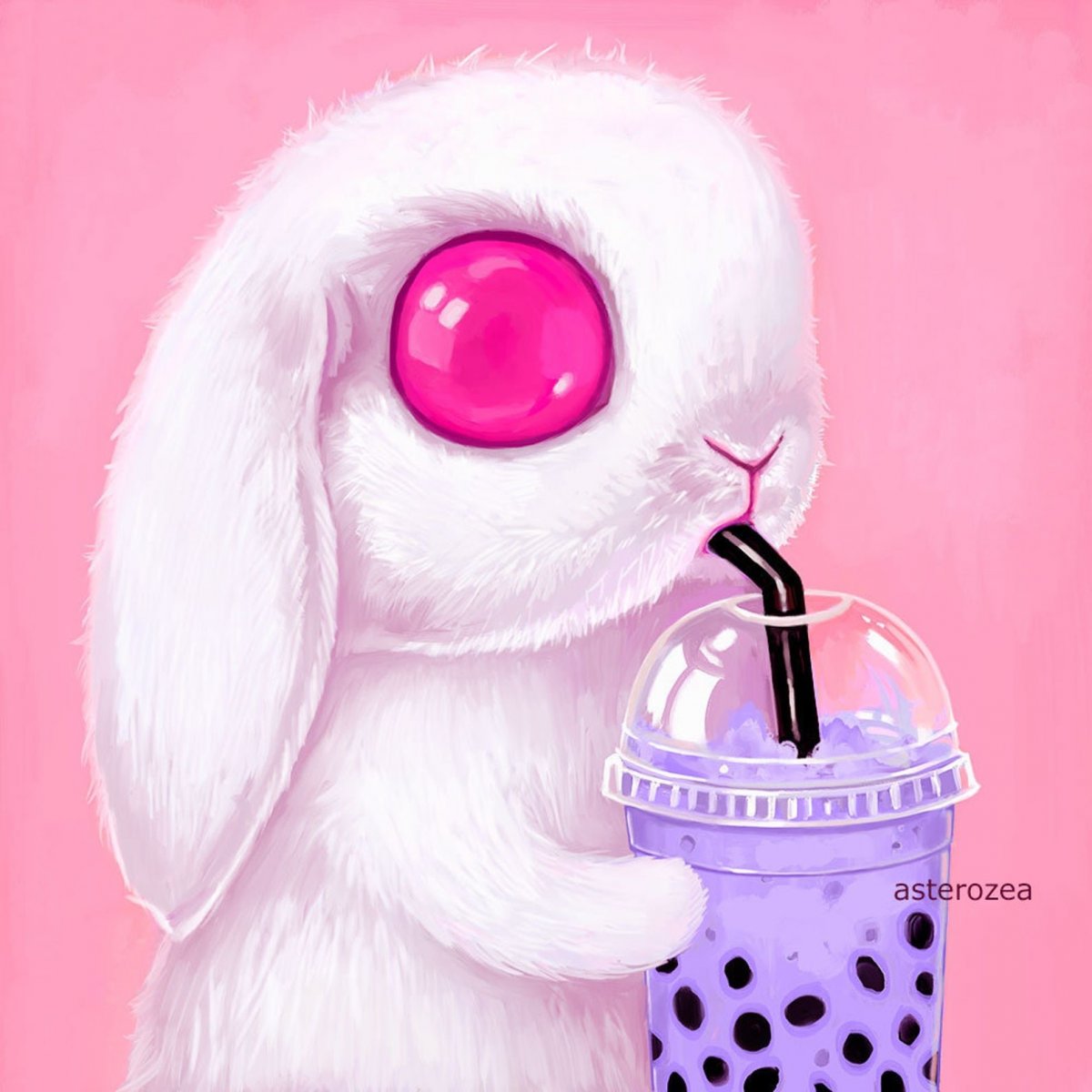 Розовый кролик арт (69 фото)