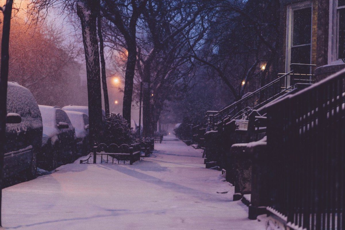 Фон улицы зимой (74 фото)