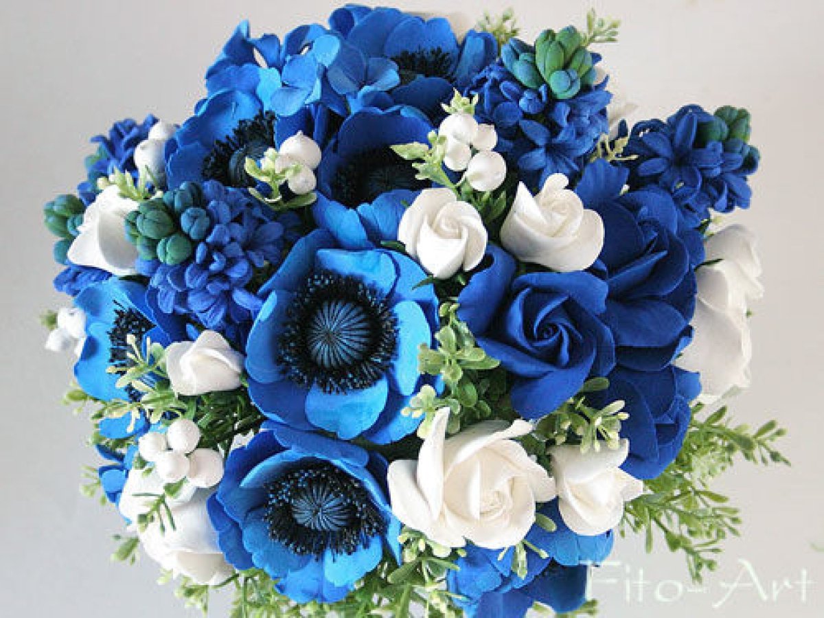 Букеты цветов в синих тонах (81 фото)