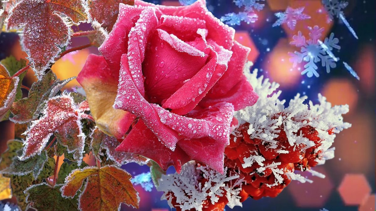 Зимние розы (85 фото)