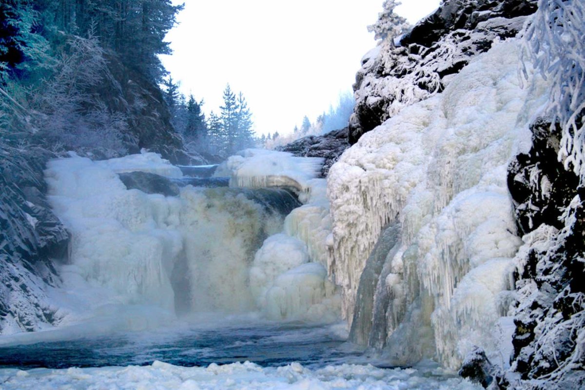 Кивач водопад зимой (61 фото)