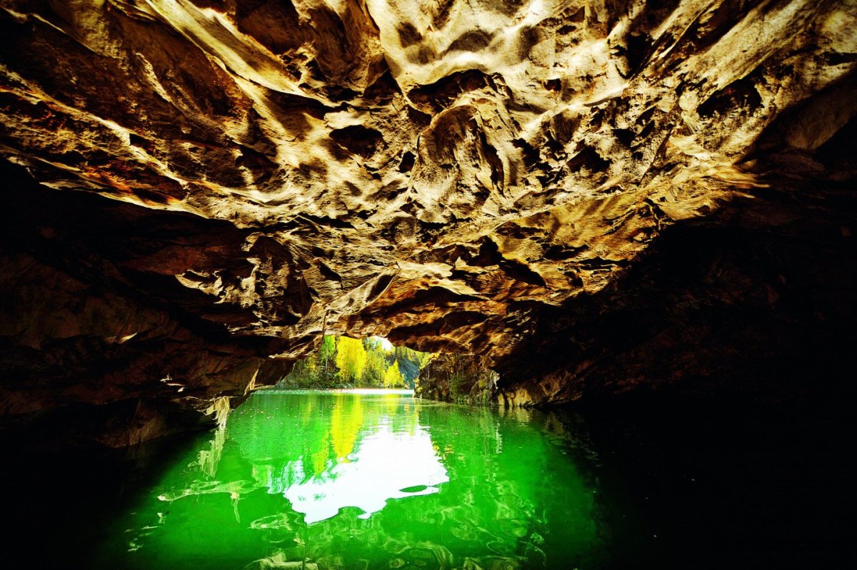 Подземное озеро рускеала (69 фото)